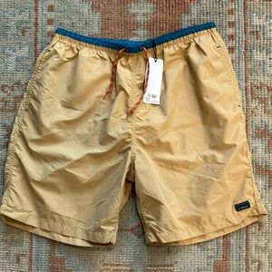 L.L. Bean Japan Edition Milo Pull On Shorts Tan and Blue